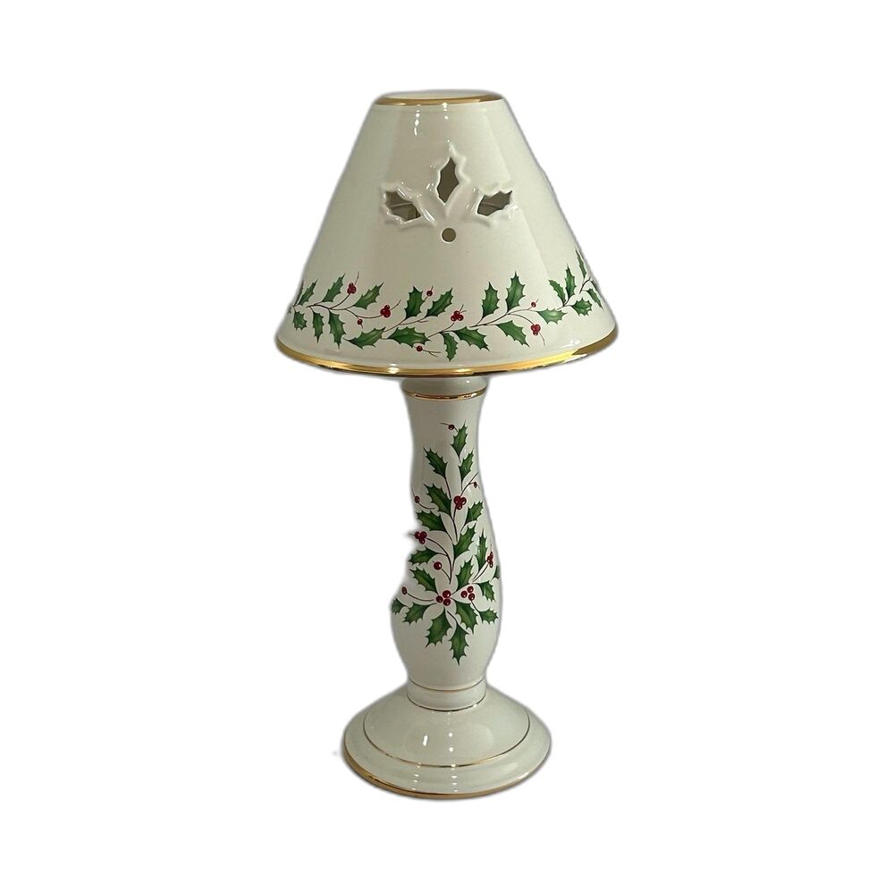 Lenox Holiday Candlestick Lamp. Preowned Excellent Condition. No Bulb. - Picture 1 of 10